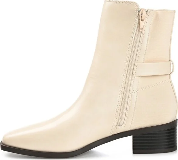 Journee Collection Medium and Wide Width Women's Aubrie Bootie Off White 7.5WD - Image 2