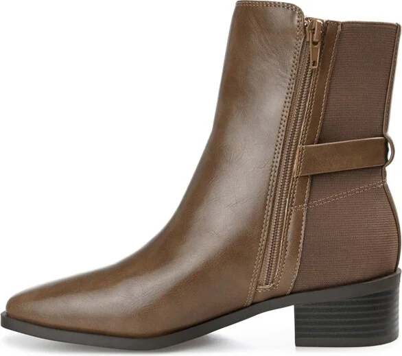 Journee Collection Medium and Wide Width Women's Aubrie Bootie Off White 7.5WD - Image 4