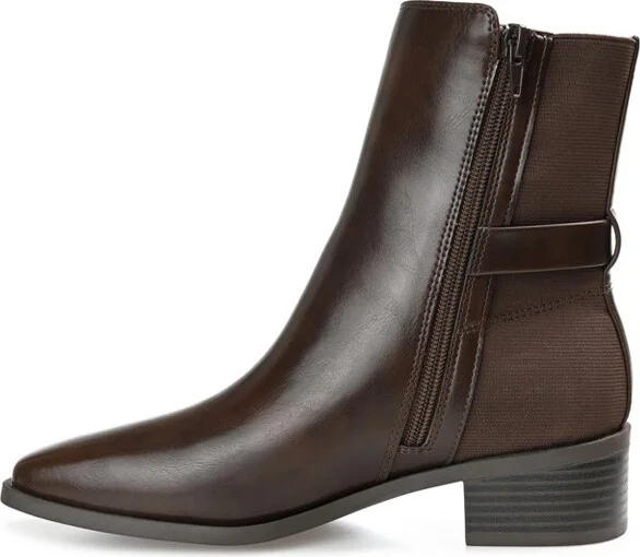 Journee Collection Medium and Wide Width Women's Aubrie Bootie Off White 7.5WD - Image 5