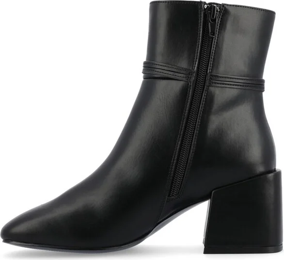 Journee Collection Medium and Wide Width Women's Beverley Booties Brown 9.5WD - Image 4