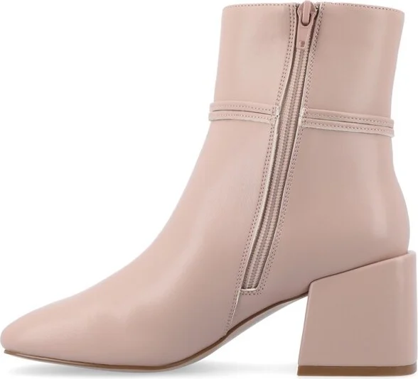 Journee Collection Medium and Wide Width Women's Beverley Booties Brown 9.5WD - Image 5