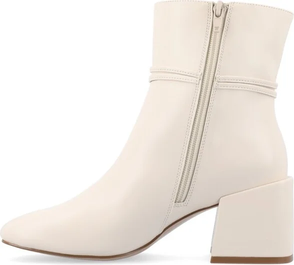Journee Collection Medium and Wide Width Women's Beverley Booties Brown 9.5WD - Image 6