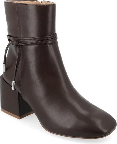 Journee Collection Medium and Wide Width Women's Beverley Booties Brown 9.5WD