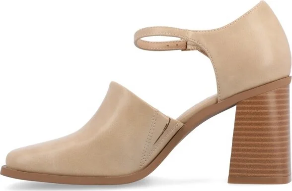 Journee Collection Medium and Wide Width Women's Bobby Pumps Tan - Image 2
