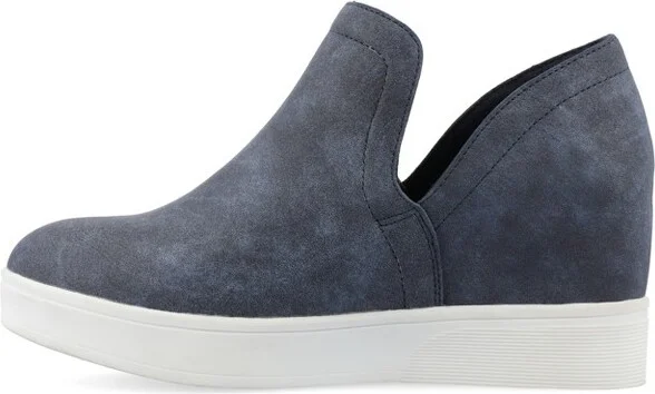 Journee Collection Medium and Wide Width Women's Cardi Sneaker Wedge Blue 6.5WD - Image 2