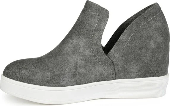Journee Collection Medium and Wide Width Women's Cardi Sneaker Wedge Blue 6.5WD - Image 7