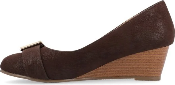 Journee Collection Medium and Wide Width Women's Comfort Graysn Wedge Grey 6.5WD - Image 6