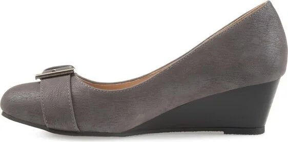 Journee Collection Medium and Wide Width Women's Comfort Graysn Wedge Grey 6.5WD - Image 9