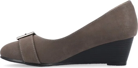 Journee Collection Medium and Wide Width Women's Comfort Graysn Wedge Grey 6.5WD - Image 11