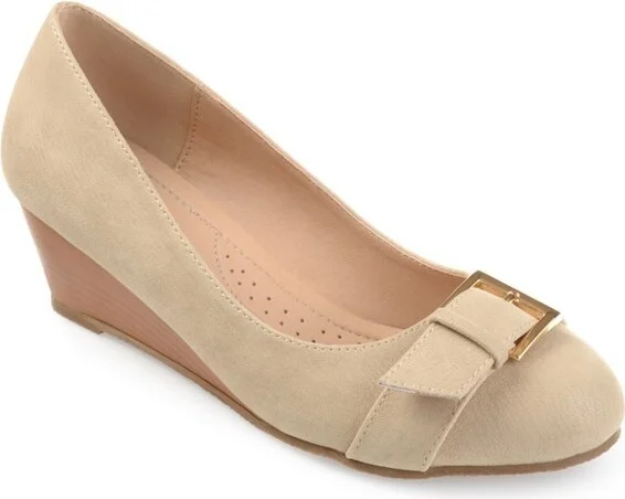 Journee Collection Medium and Wide Width Women's Comfort Graysn Wedge Grey 6.5WD