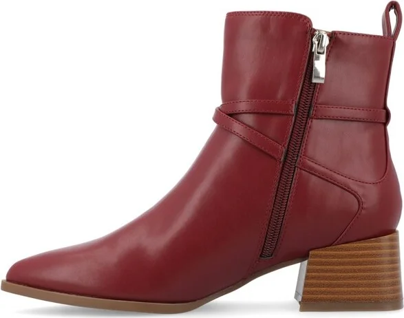 Journee Collection Medium and Wide Width Women's Estelle Booties Beige 7WD - Image 3