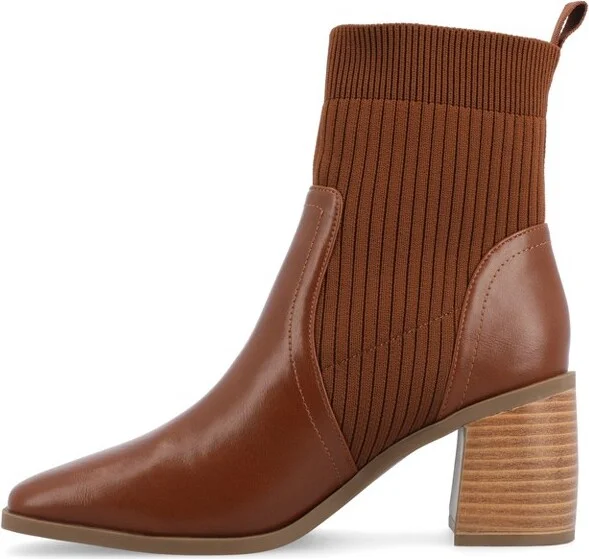 Journee Collection Medium and Wide Width Women's Harlowe Booties Olive 6.5WD - Image 3