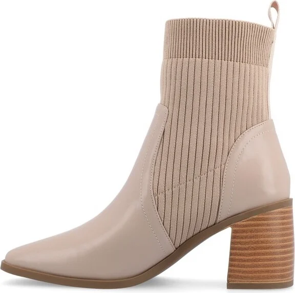 Journee Collection Medium and Wide Width Women's Harlowe Booties Olive 6.5WD - Image 6
