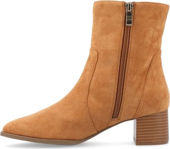 Journee Collection Medium and Wide Width Women's Hayven Booties Cognac - Image 2