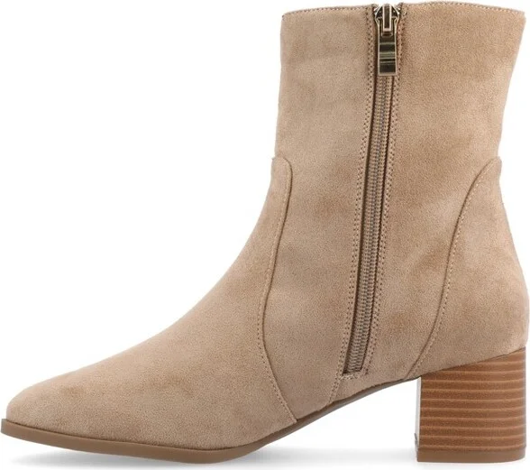 Journee Collection Medium and Wide Width Women's Hayven Booties Cognac - Image 4