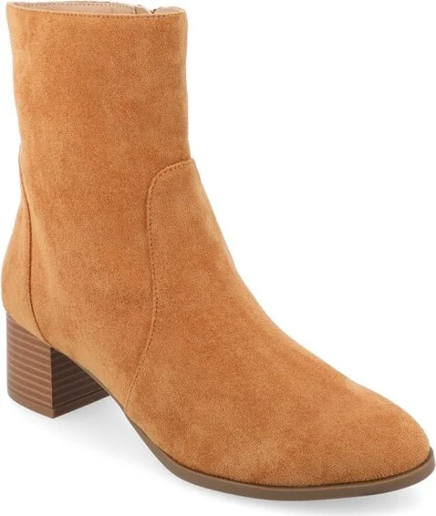 Journee Collection Medium and Wide Width Women's Hayven Booties Cognac