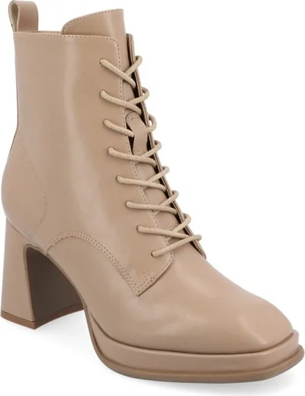 Journee Collection Medium and Wide Width Women's Kalindi Booties Taupe 9.5WD
