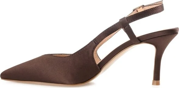 Journee Collection Medium and Wide Width Women's Knightly Pump Brown 8.5WD - Image 8