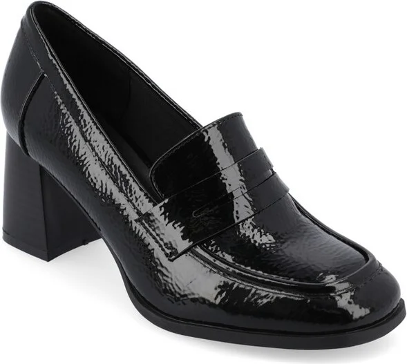 Journee Collection Medium and Wide Width Women's Malleah Pumps Patent/Black