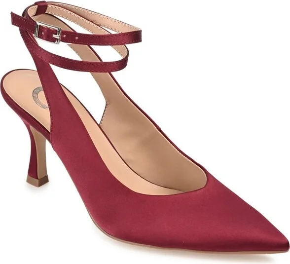 Journee Collection Medium and Wide Width Women's Marcella Pump Wine 6.5WD