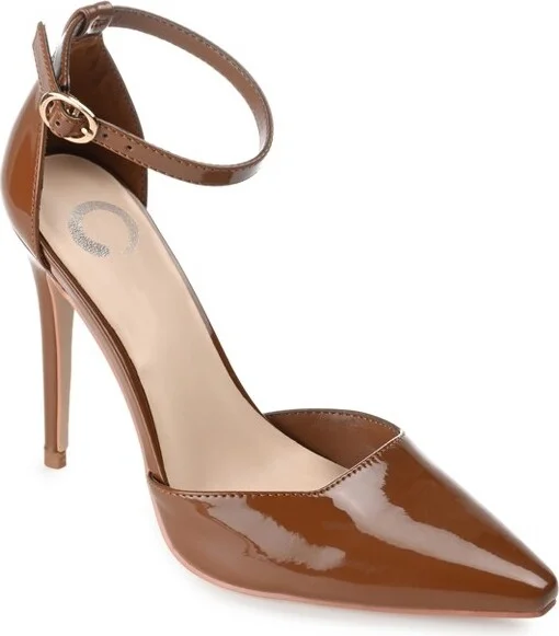 Journee Collection Medium and Wide Width Women's Miriem Pump Brown 8.5WD