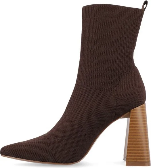 Journee Collection Medium and Wide Width Women's Noralinn Booties Beige 9WD - Image 4