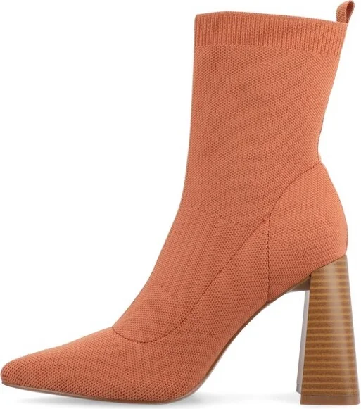 Journee Collection Medium and Wide Width Women's Noralinn Booties Beige 9WD - Image 5