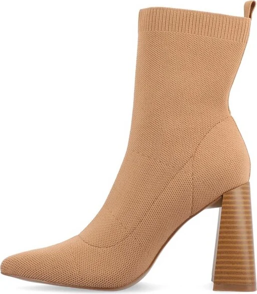 Journee Collection Medium and Wide Width Women's Noralinn Booties Beige 9WD - Image 6