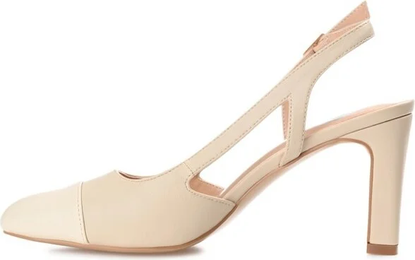 Journee Collection Medium and Wide Width Women's Reignn Pump Beige 8WD - Image 6