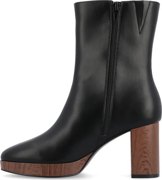 Journee Collection Medium and Wide Width Women's Romer Booties Black 9WD - Image 2