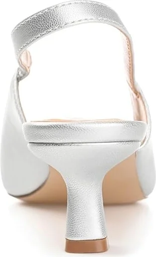 Journee Collection PAULINA High Women's Heels Silver : 8 M, Synthetic - Image 4