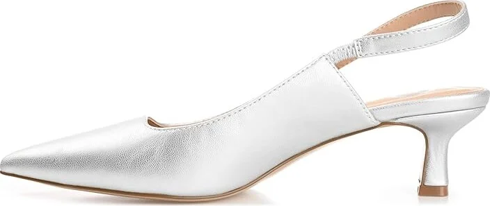 Journee Collection PAULINA High Women's Heels Silver : 8 M, Synthetic - Image 6
