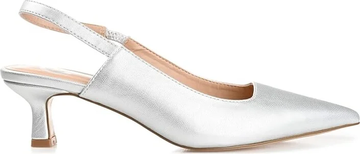 Journee Collection PAULINA High Women's Heels Silver : 8 M, Synthetic - Image 7