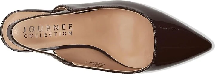 Journee Collection PAULINA Women's Shoes Patent/Brown : 6 W, Faux Leather - Image 2
