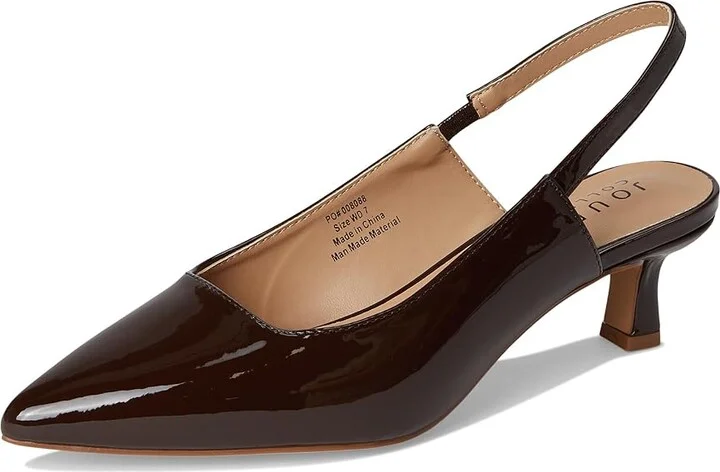 Journee Collection PAULINA Women's Shoes Patent/Brown : 6 W, Faux Leather - Image 5