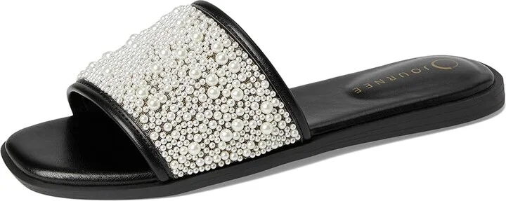 Journee Collection Precly Women's Sandals Black : 9 M, Synthetic - Image 5