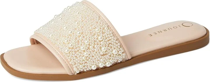Journee Collection Precly Women's Sandals Blush : 10 M, Synthetic - Image 5