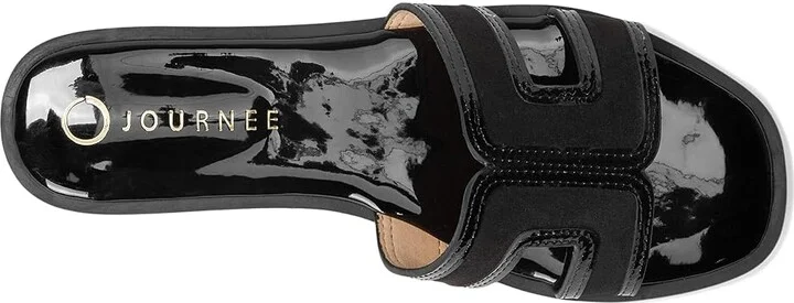 Journee Collection Primah Women's Sandals Patent/Black : 9.5 M, Leather - Image 2
