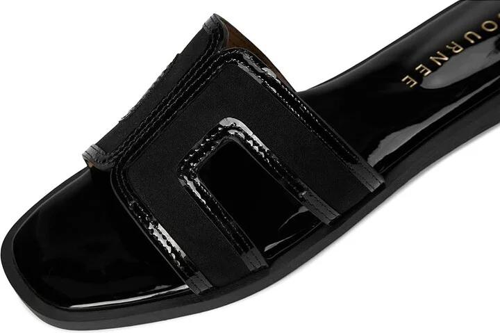 Journee Collection Primah Women's Sandals Patent/Black : 9.5 M, Leather - Image 7