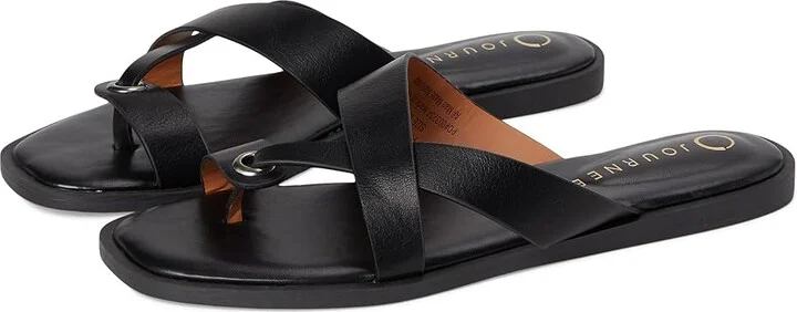 Journee Collection Prizzie Women's Sandals Black : 7 M, Synthetic