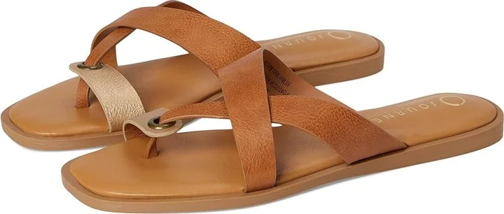 Journee Collection Prizzie Women's Sandals Champagne : 6.5 M, Synthetic