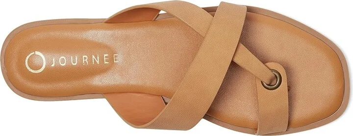 Journee Collection Prizzie Women's Sandals Tan : 6.5 M, Synthetic - Image 2