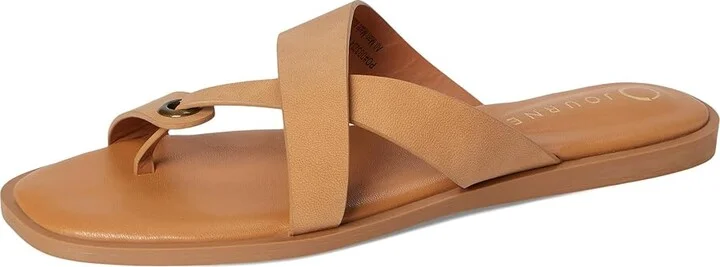 Journee Collection Prizzie Women's Sandals Tan : 6.5 M, Synthetic - Image 5