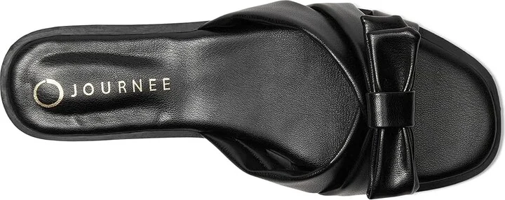Journee Collection Prylin Women's Sandals Black : 6.5 M, Faux Leather - Image 2