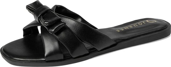 Journee Collection Prylin Women's Sandals Black : 6.5 M, Faux Leather - Image 5