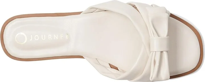 Journee Collection Prylin Women's Sandals Bone : 6.5 M, Faux Leather - Image 2