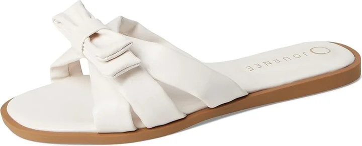 Journee Collection Prylin Women's Sandals Bone : 6.5 M, Faux Leather - Image 5
