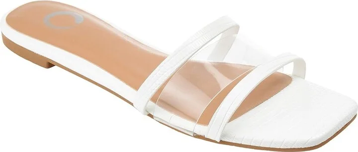 Journee Collection Ramira Slide Women's Shoes White : 7.5 M, Synthetic