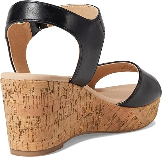 Journee Collection Ranae Women's Wedge Shoes Black : 7.5 M, Faux Leather - Image 4