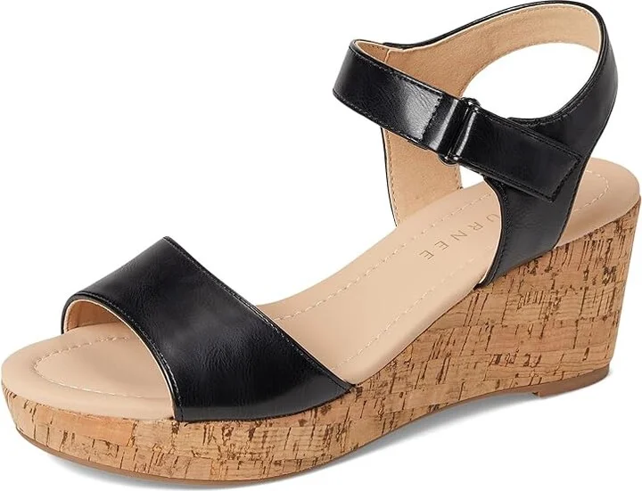 Journee Collection Ranae Women's Wedge Shoes Black : 7.5 M, Faux Leather - Image 5